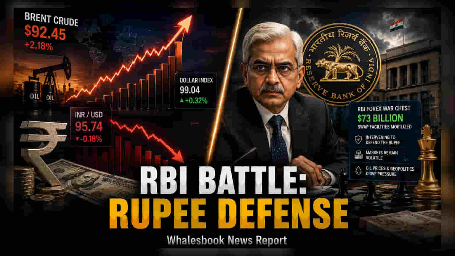 RBI Intervenes to Stabilize Rupee Near 95.74 as Oil Prices Rise