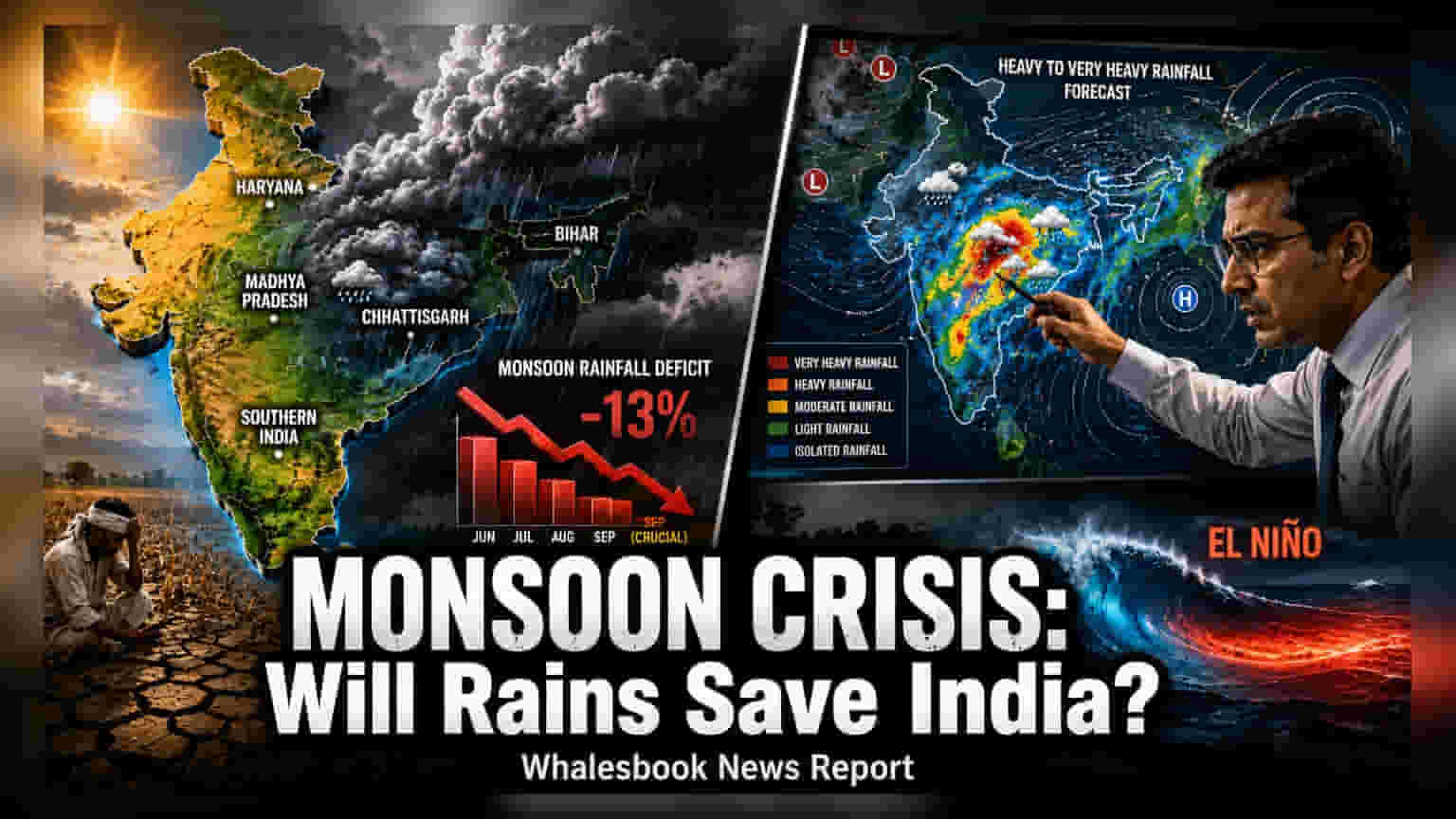 मानसून पर बड़ी खबर: अभी भी **13%** की कमी, मध्य भारत में बारिश से मिली राहत