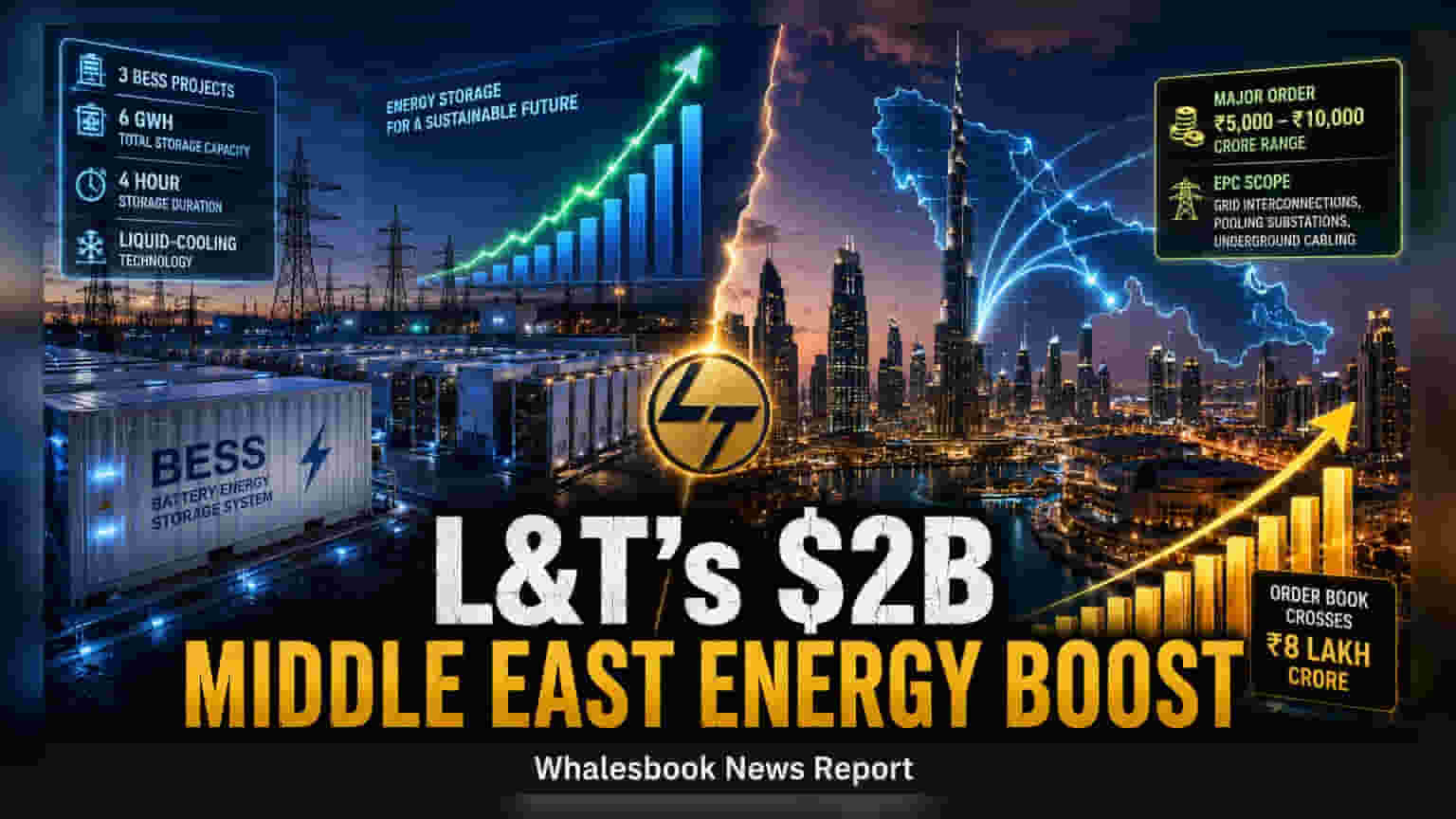 L&T-க்கு மத்திய கிழக்கில் மெகா ஆர்டர்: ₹5,000 கோடிக்கு மேல் பேட்டரி சேமிப்பு திட்டம்!