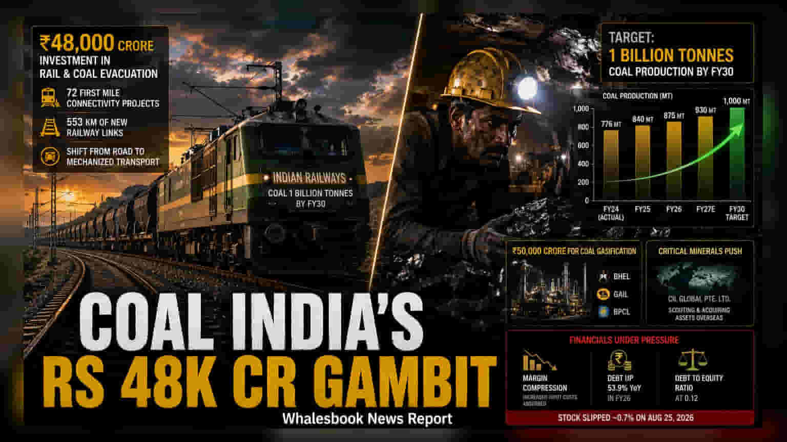 Coal India: ₹48,000 કરોડના રેલવે પ્લાન સાથે 1 અબજ ટન ઉત્પાદનનું લક્ષ્ય!
