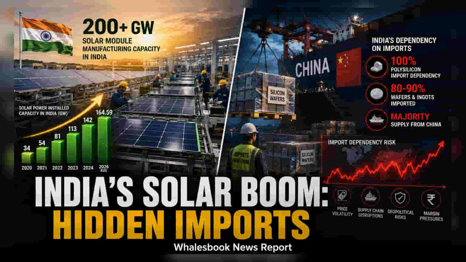 India’s Solar Manufacturing Capacity Tops 200 GW, But Upstream Reliance Remains