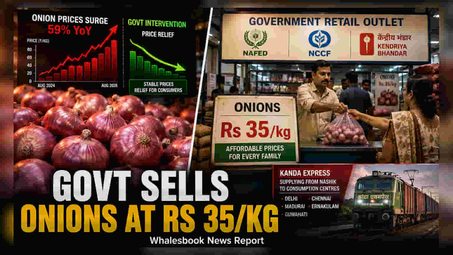 Government Starts Subsidized Onion Sales at Rs 35/kg to Curb Inflation