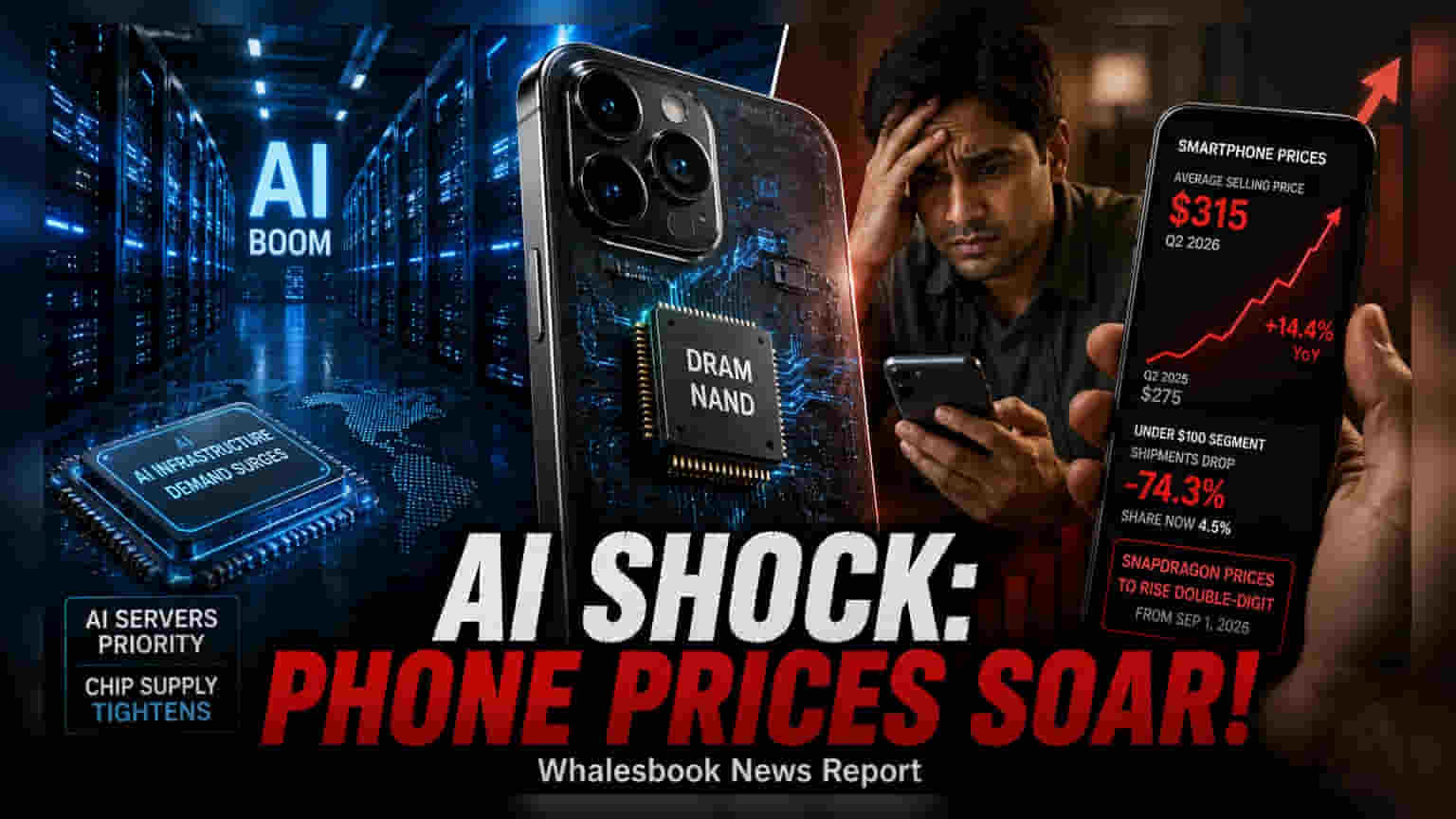 இந்திய ஸ்மார்ட்போன் விலை உயர்வு: AI பாதிப்பால் விற்பனை சரிவு!