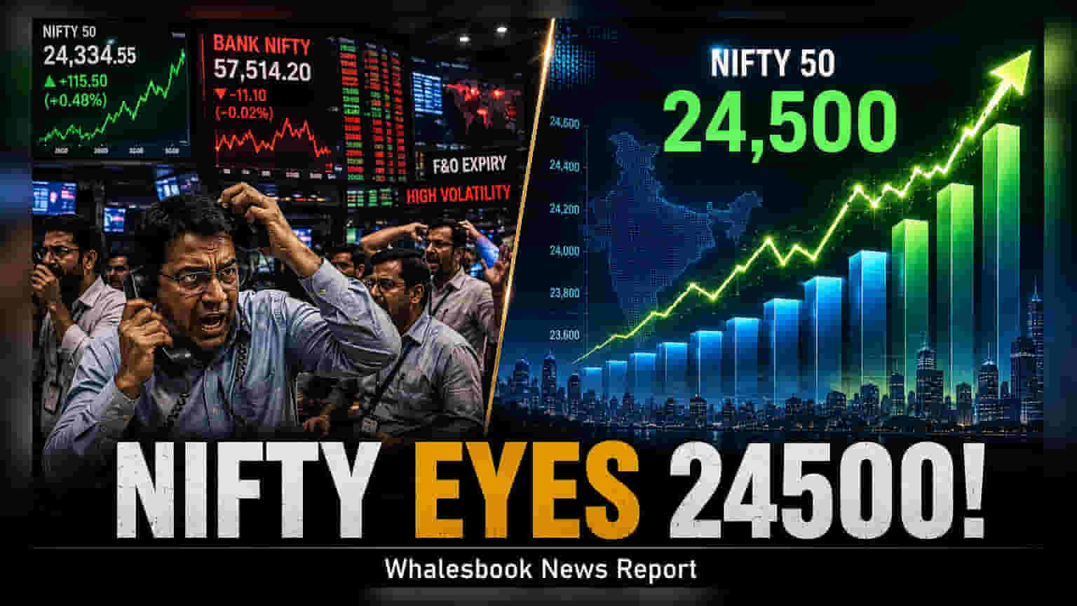 Nifty Gains 0.48% to 24,334; Bank Nifty Stays Flat Ahead of Expiry