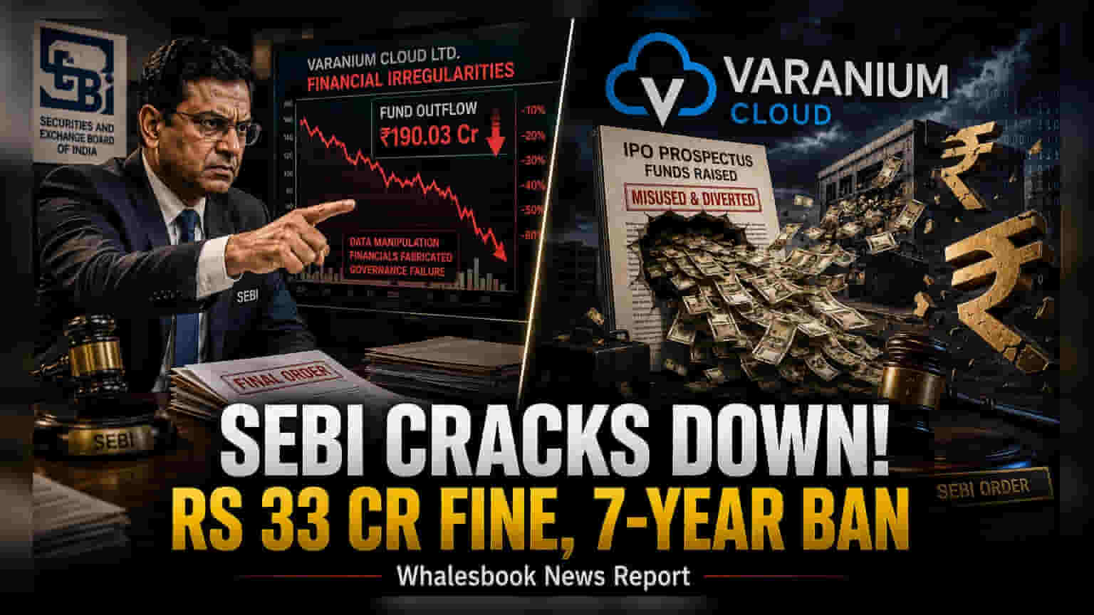SEBI चा मोठा निर्णय: Varanium Cloud आणि प्रमोटर Sabale वर ७ वर्षांची बंदी, ₹33 कोटींचा दंड