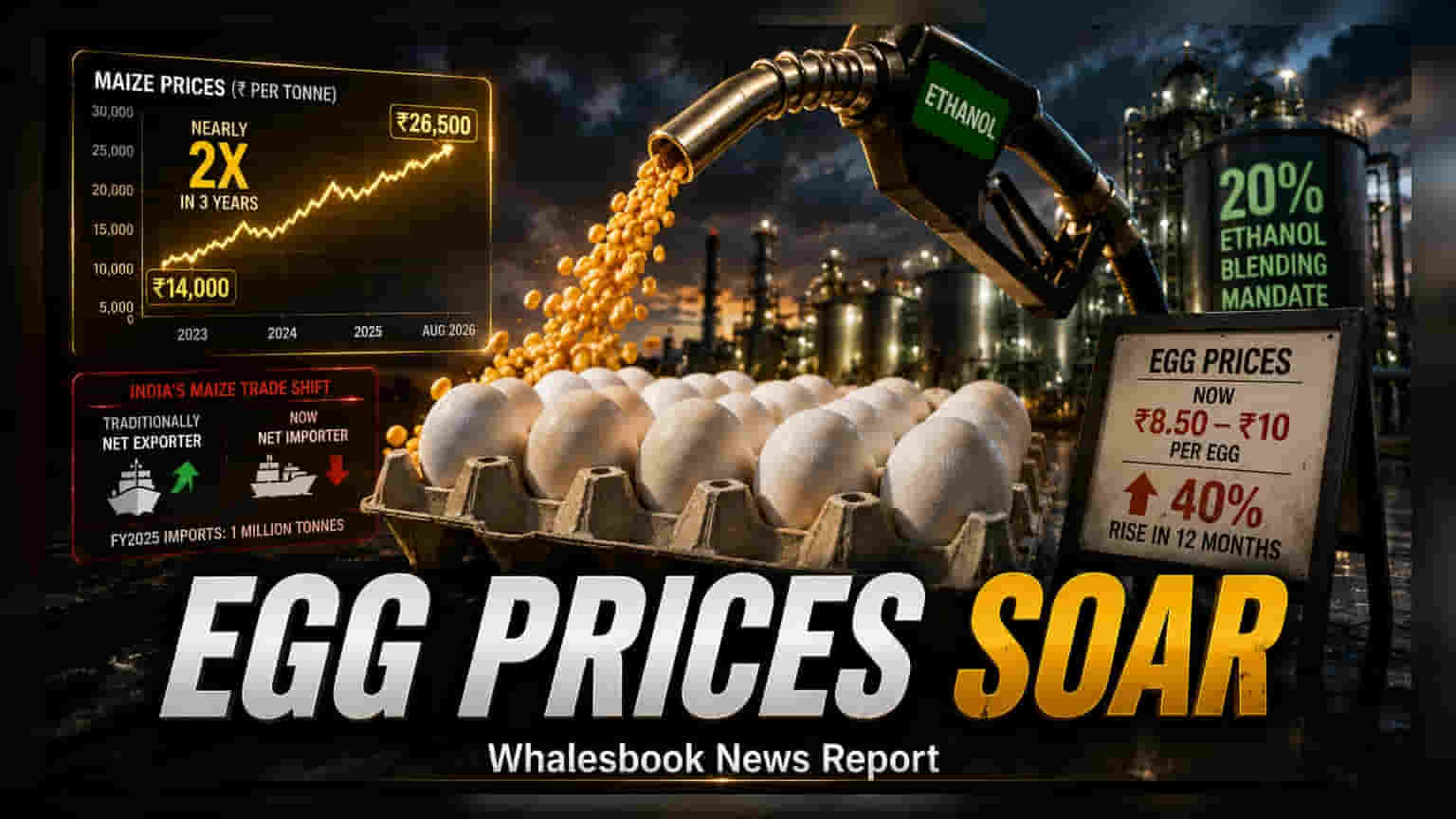Egg Prices: గుడ్డు ధరల్లో భారీ పెరుగుదల! ఎథనాల్ పాలసీతో మక్కల కొరత ఎఫెక్ట్
