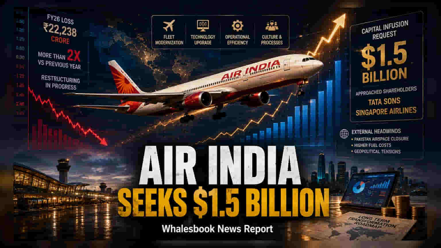 Air India: భారీ నష్టాల్లో ఎయిర్ ఇండియా.. పెట్టుబడి కోసం రూ. 12,000 కోట్ల రిక్వెస్ట్