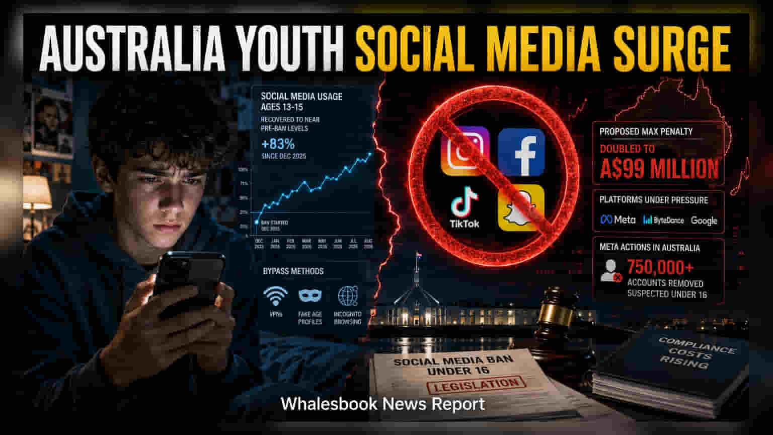 Australia Social Media Ban: இளைஞர்கள் கட்டுப்பாடு மீறல்! அபராதத்தை இரட்டிப்பாக்கும் அரசு