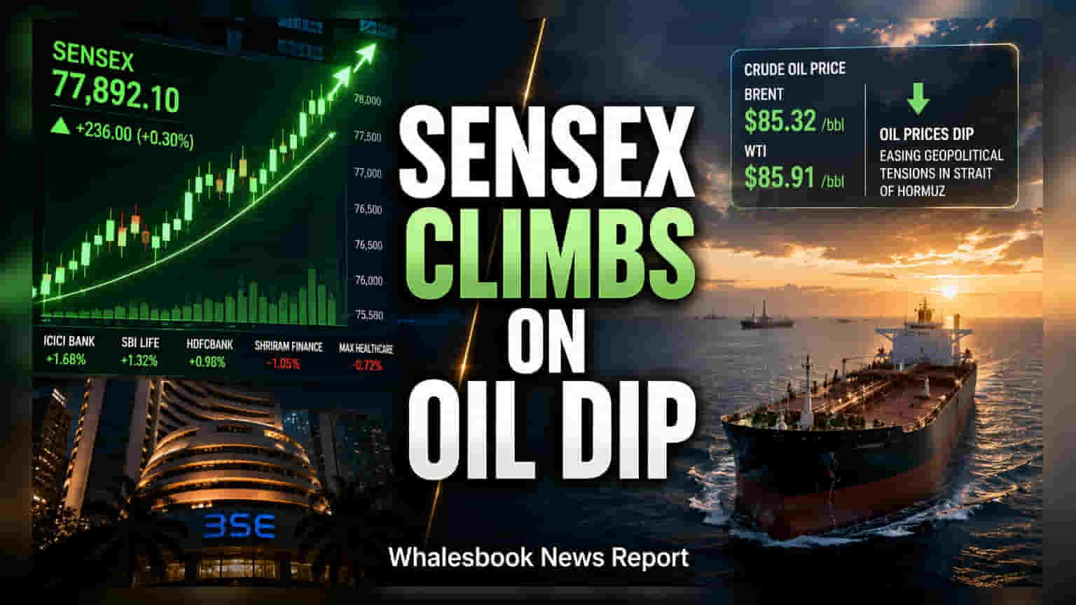 Sensex Rises 236 Points as Crude Oil Dip Eases Inflation Worries