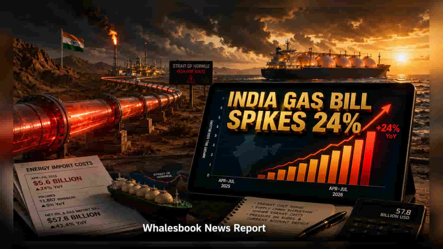 Natural Gas Import: પશ્ચિમ એશિયામાં તણાવને કારણે ભારતનું ઈમ્પોર્ટ બિલ **24%** વધ્યું