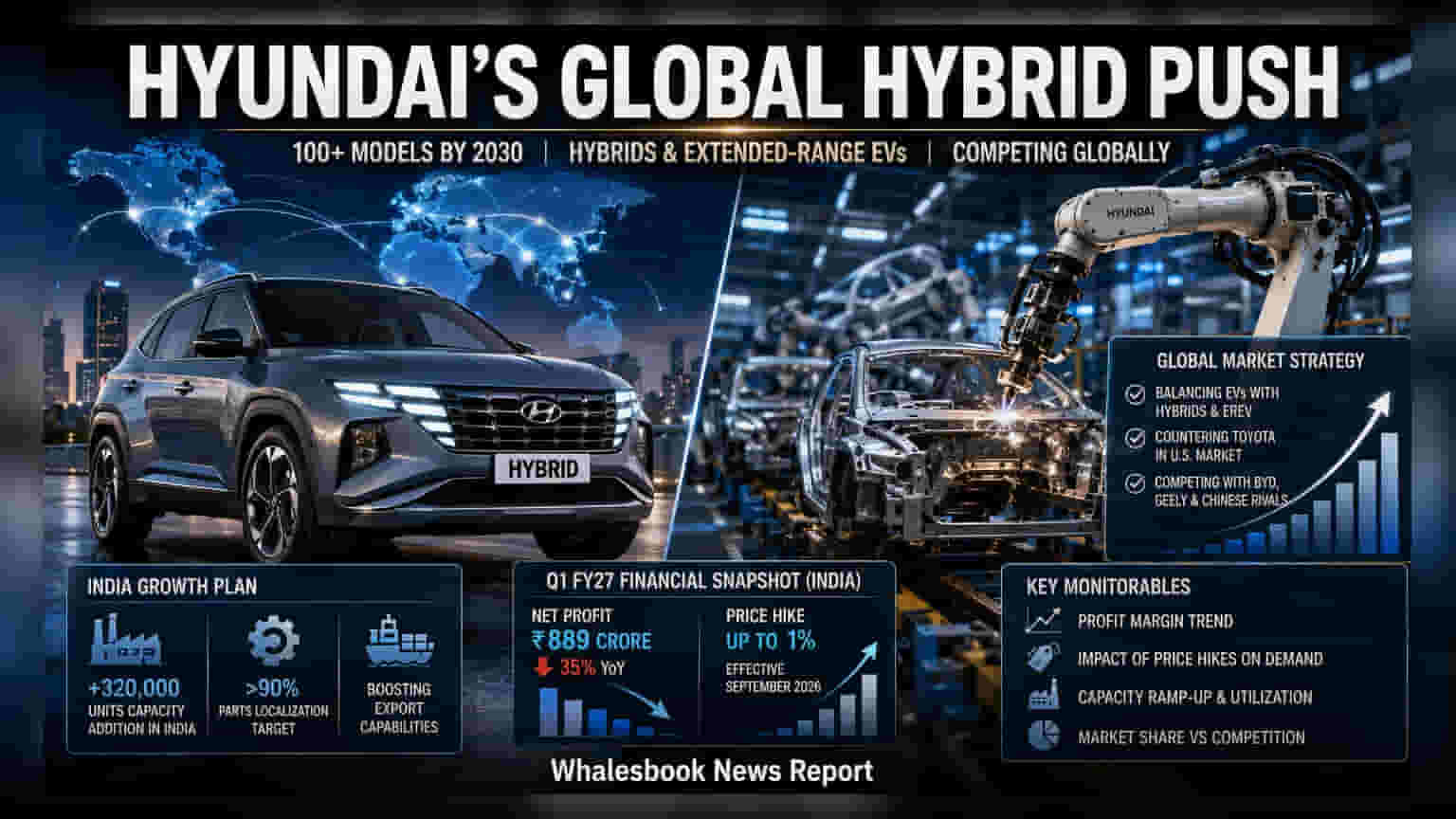 Hyundai Strategy: 2030 तक 100 नए मॉडल्स का मेगा प्लान, अब हाइब्रिड पर बड़ा दांव