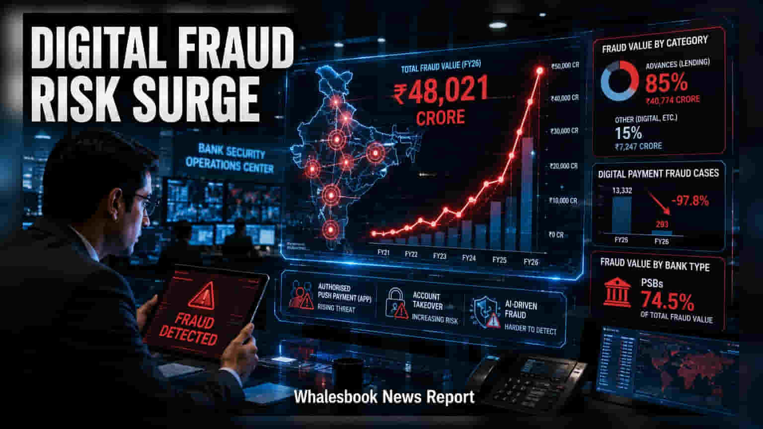 Bank Fraud: ਦੇਸ਼ ਵਿੱਚ ਬੈਂਕ ਫਰਾਡ ਦਾ ਅੰਕੜਾ **₹48,021 ਕਰੋੜ** ਪਾਰ, ਡਿਜੀਟਲ ਨਹੀਂ, ਕਰਜ਼ਿਆਂ ਵਿੱਚੋਂ ਨਿਕਲਿਆ ਵੱਡਾ ਜੋਖਮ