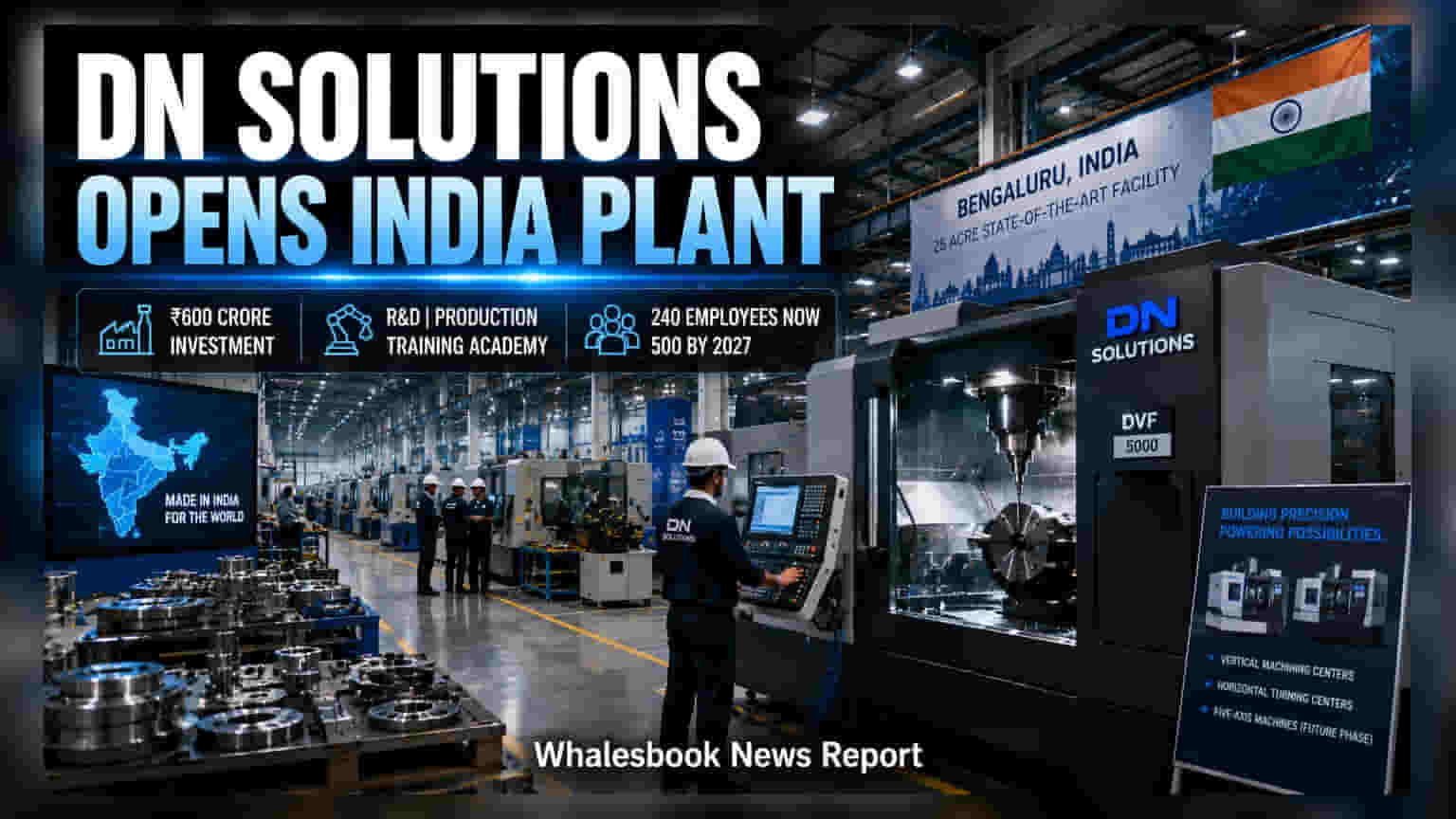 DN Solutions: બેંગલુરુમાં **₹600 કરોડના** ખર્ચે નવો પ્લાન્ટ શરૂ, ભારતીય મેન્યુફેક્ચરિંગ સેક્ટરને મળશે વેગ