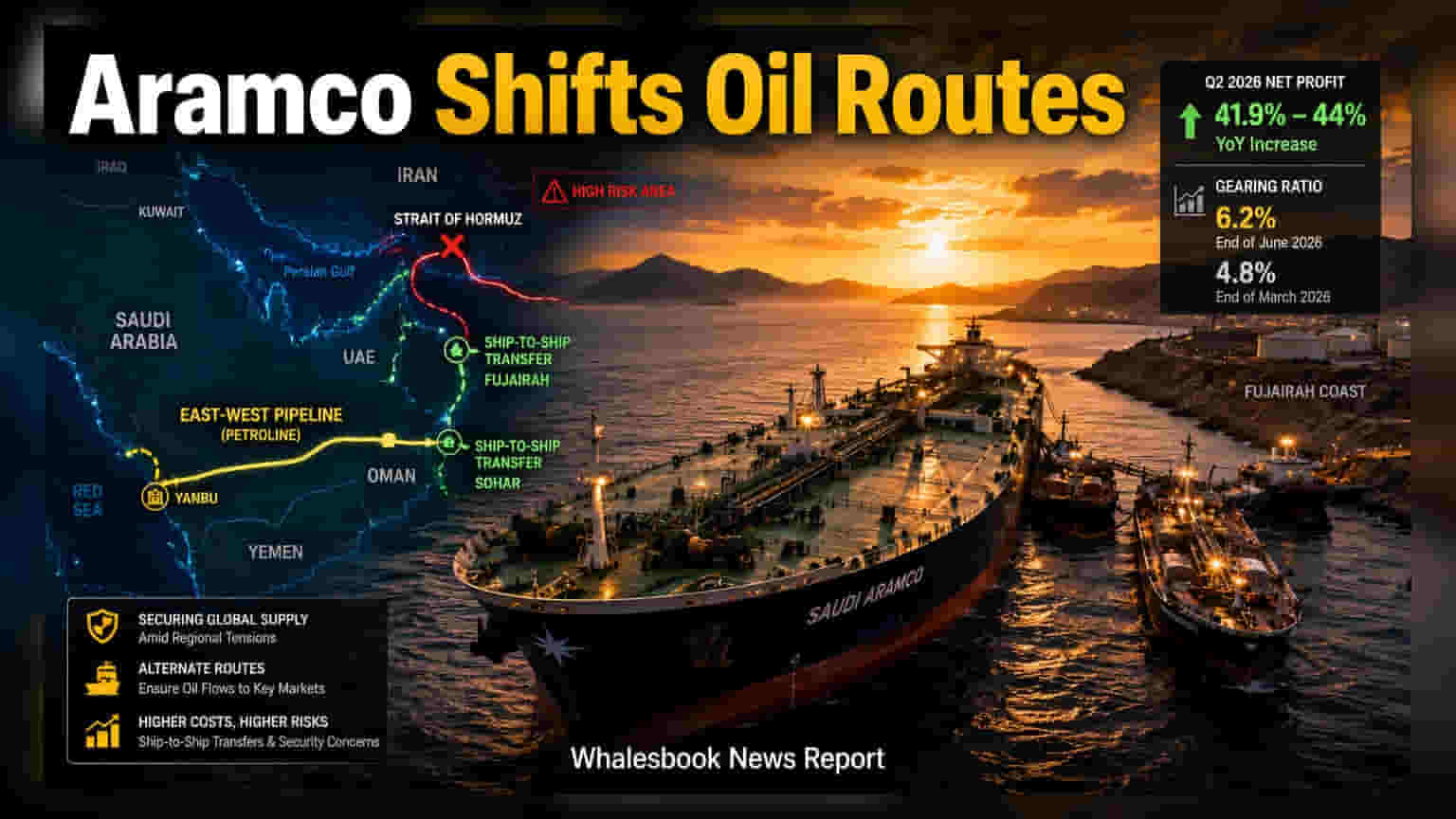 Saudi Aramco: Strait of Hormuz ને બાયપાસ કરી ઓઈલ એક્સપોર્ટ કરશે કંપની, પ્રોફિટમાં **44%** નો ઉછાળો