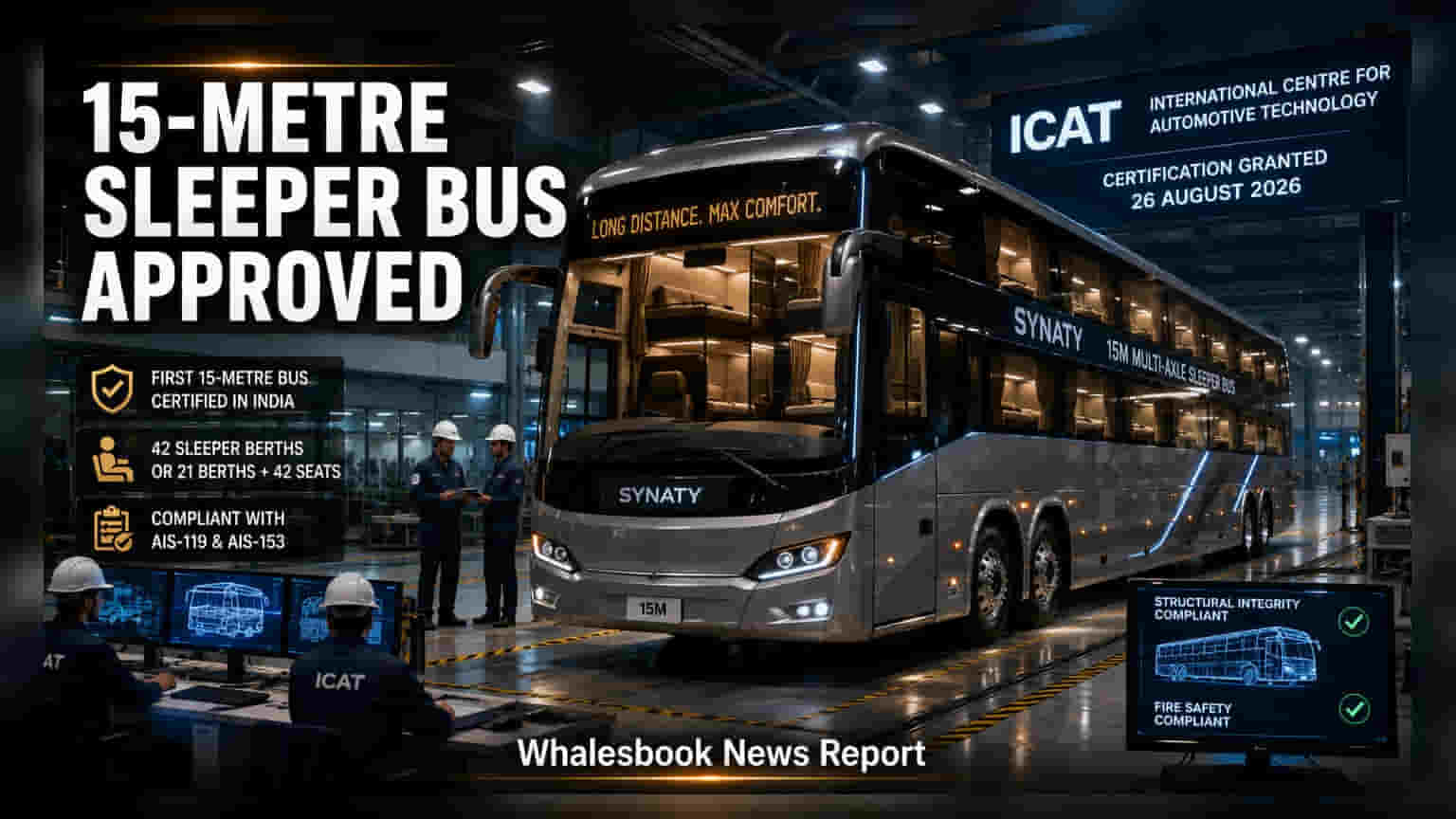 Synaty Automotive को बड़ी कामयाबी: भारत की पहली 15-मीटर स्लीपर बस को मिली मंजूरी