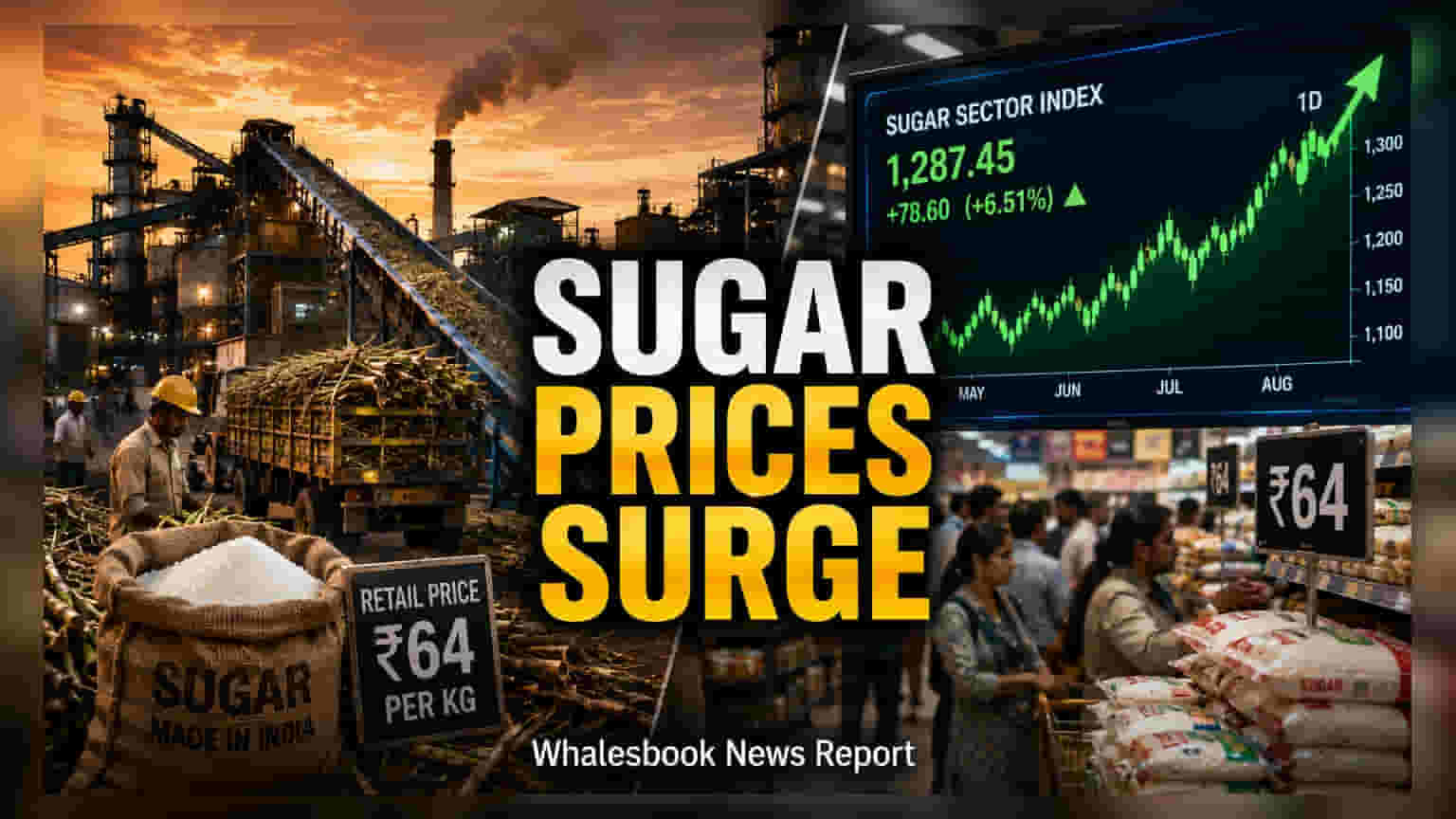 India Sugar Prices Stay High at ₹64/kg Despite Curbs