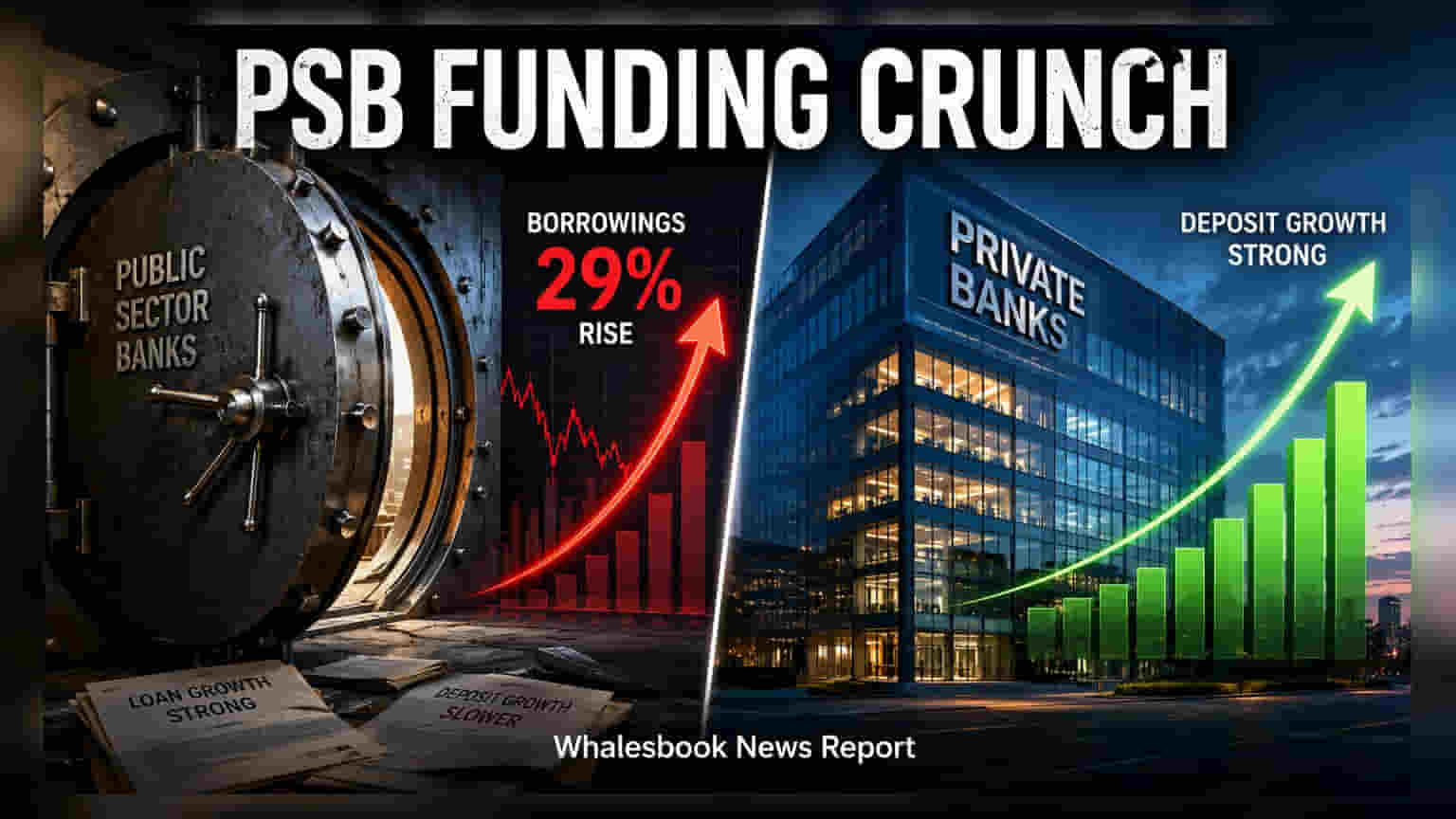 PSU Banks: डिपॉजिट ग्रोथ में सुस्ती से बढ़ा टेंशन, कर्ज देने के लिए **29%** तक बढ़ानी पड़ी उधारी