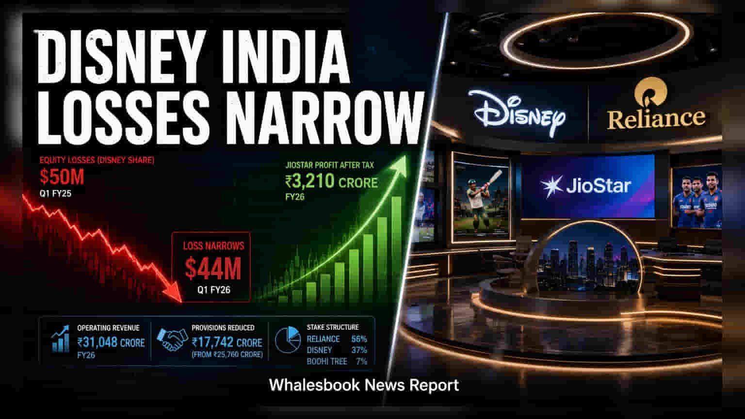 JioStar அதிரடி லாபம்: Disney India-வின் இழப்பு சரிவு - முதலீட்டாளர்களுக்கு நல்ல செய்தி!