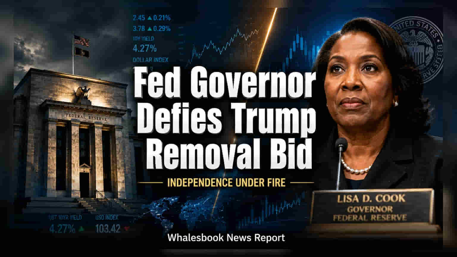 US Fed Governor Lisa Cook: తనను తొలగించే ప్రయత్నంపై సవాల్.. అమెరికా మార్కెట్లలో ఉత్కంఠ