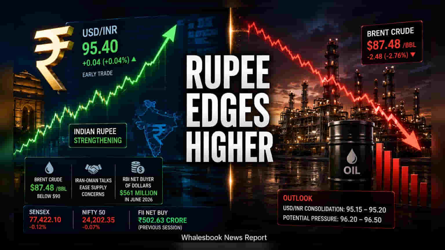 Indian Rupee: क्रूड ऑईलच्या किमती घटल्याने रुपया वधारला, जाणून घ्या आजची स्थिती