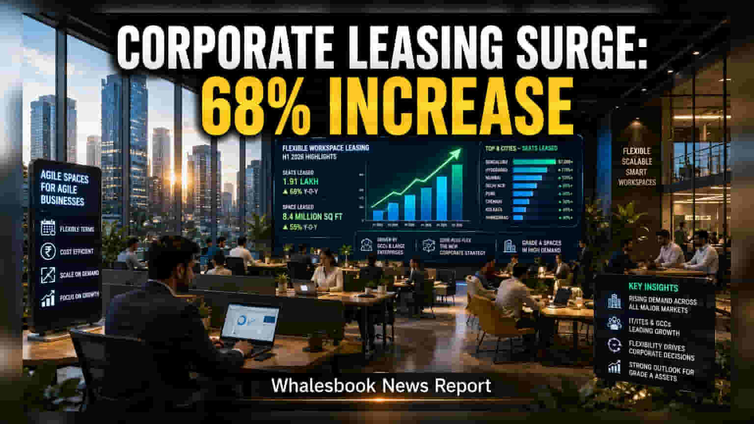 Flexible Office Demand: ऑफिस स्पेसच्या मागणीत तुफानी वाढ! H1 2026 मध्ये थेट **68%** चा उसळ