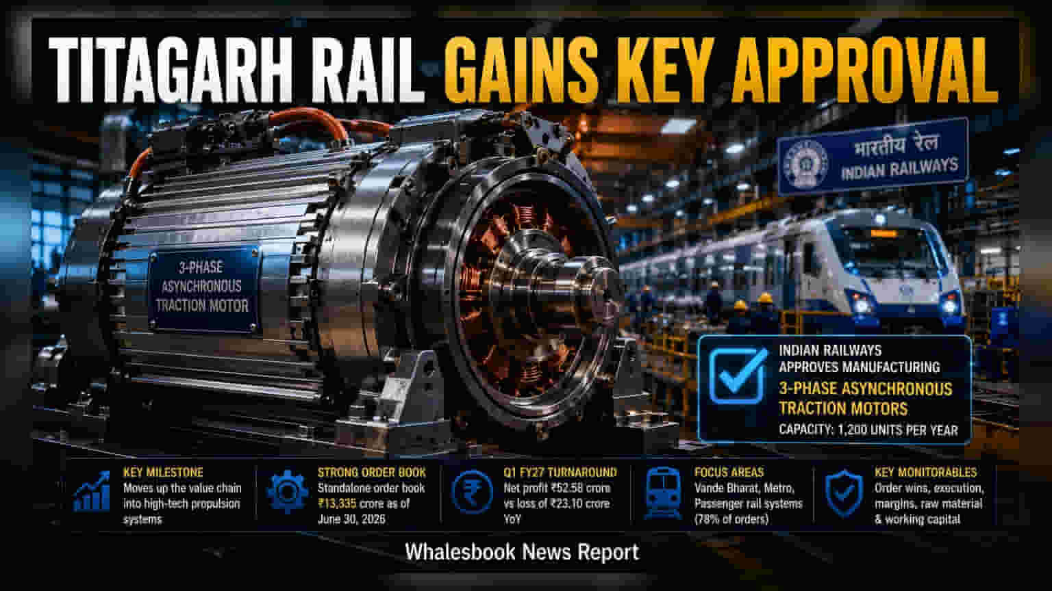 Titagarh Rail Wins Indian Railways Nod for Traction Motors