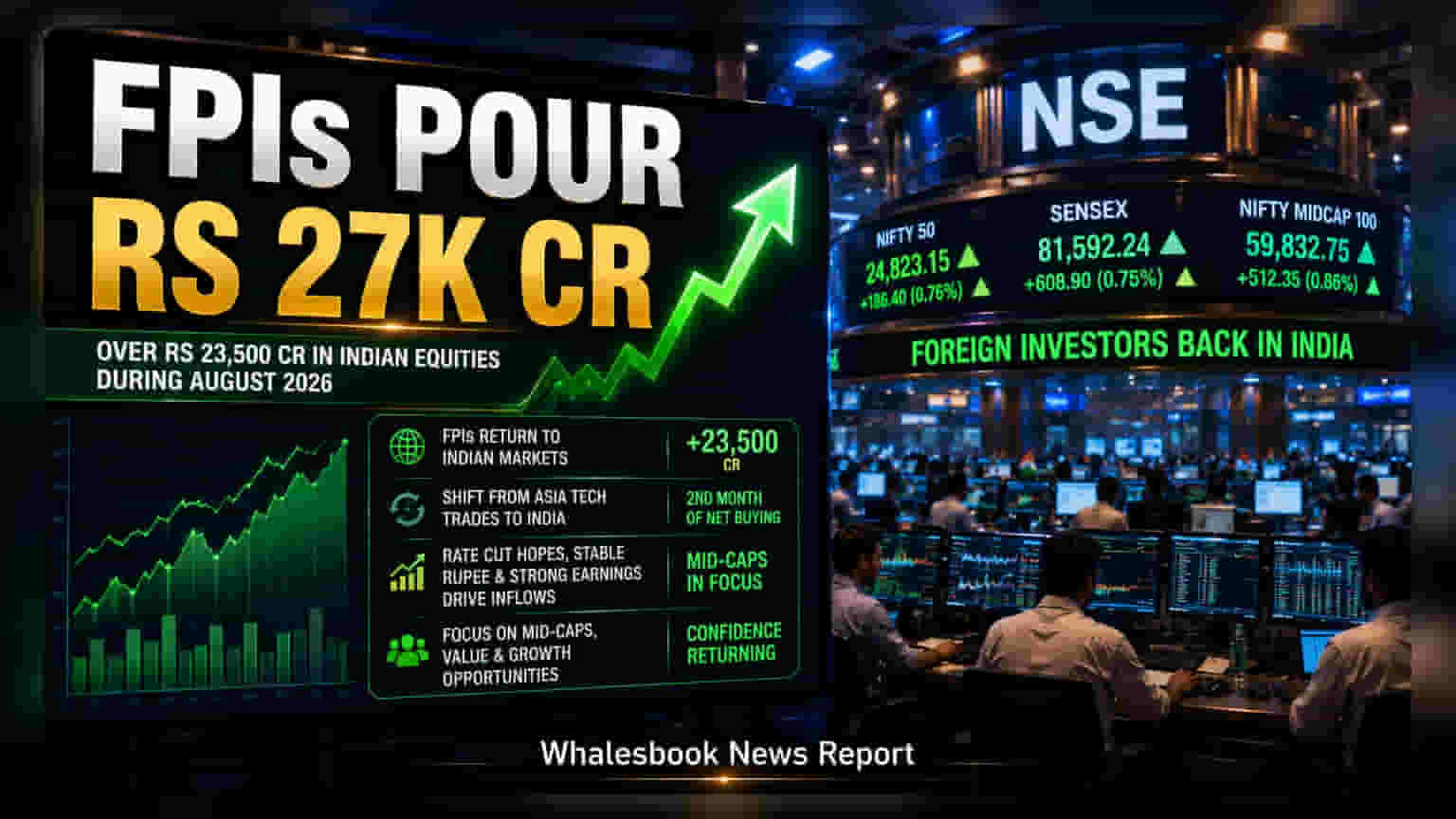 FPIs Return to Indian Stocks With Over Rs 23,500 Crore Inflow in August