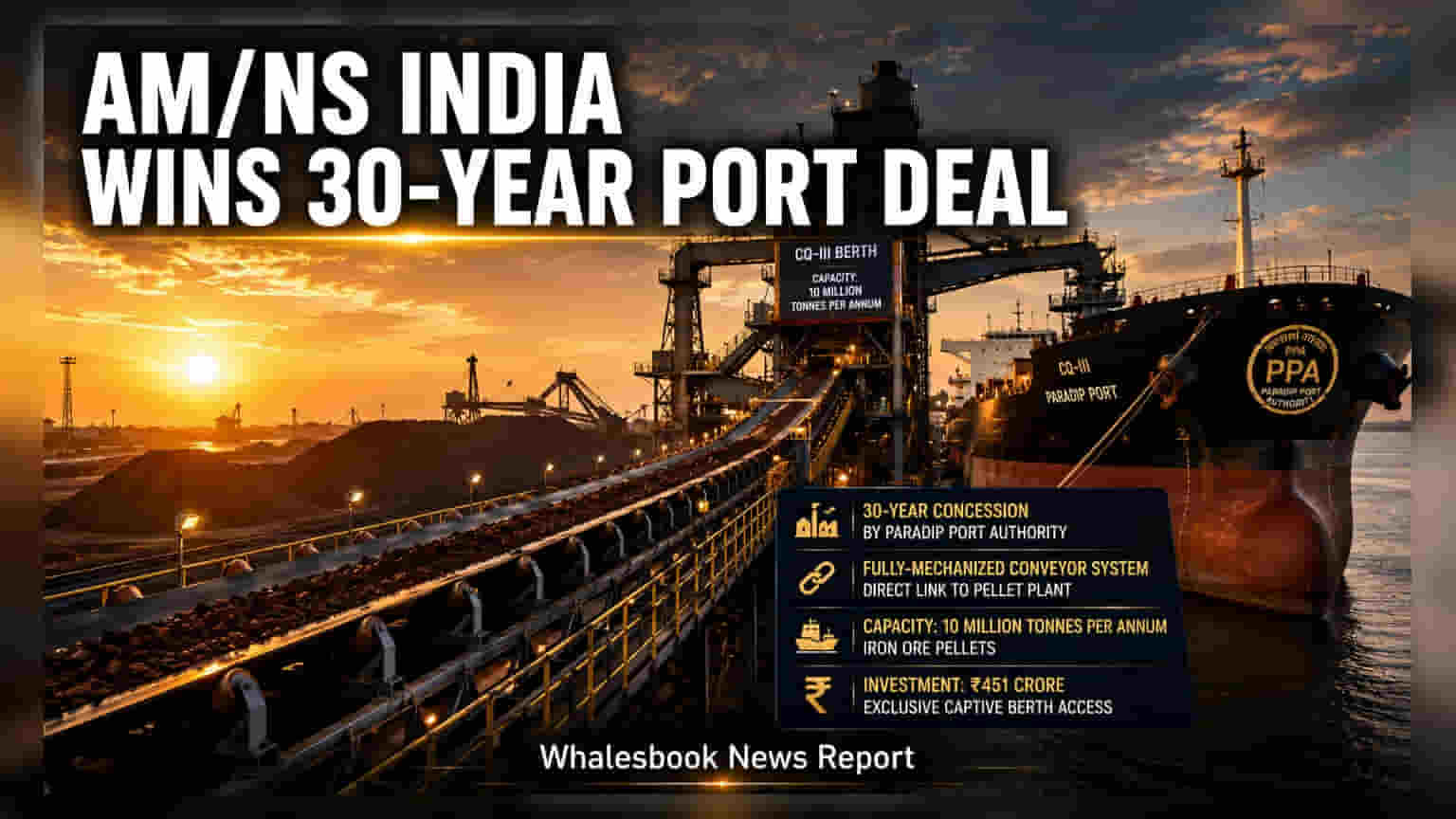 AM/NS India Wins 30-Year Captive Berth Deal at Paradip Port