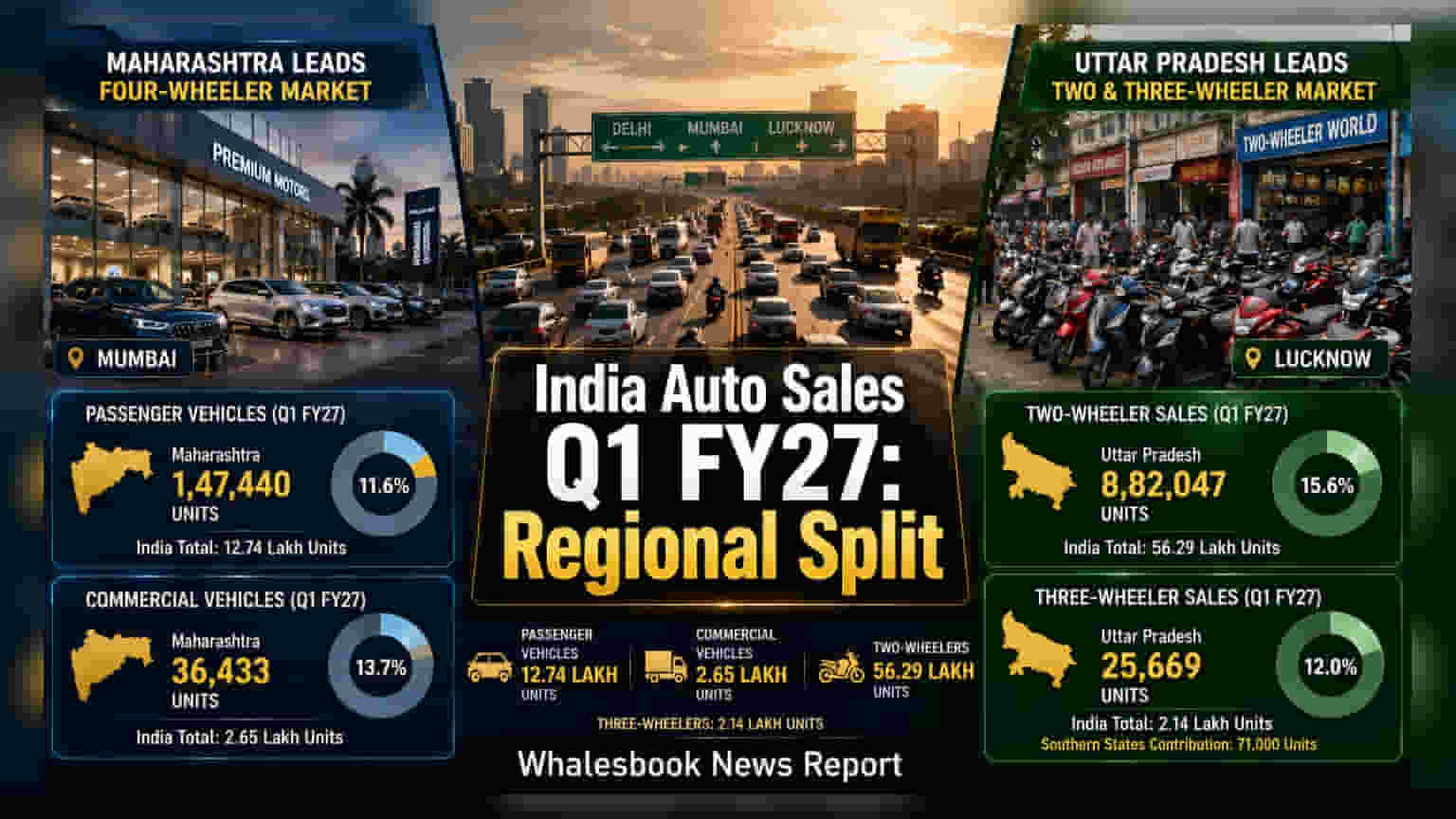 Auto Sector Q1 FY27: મહારાષ્ટ્ર અને ઉત્તર પ્રદેશનો દબદબો, ઓટો સેલ્સમાં જોવા મળ્યો મોટો બદલાવ