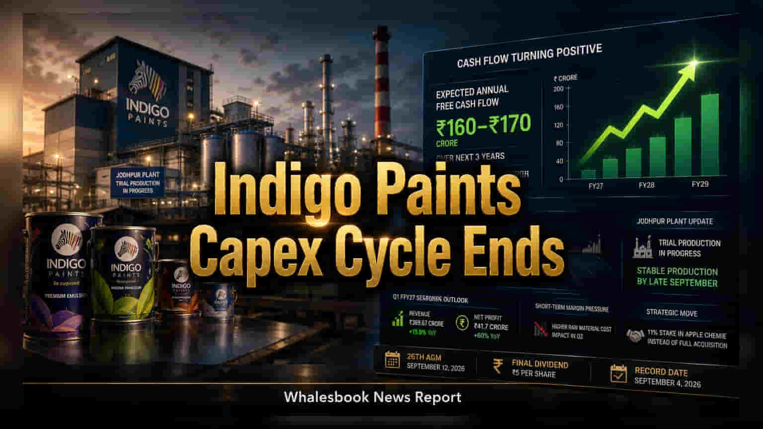 Indigo Paints Projects Higher Cash Flow as Expansion Ends