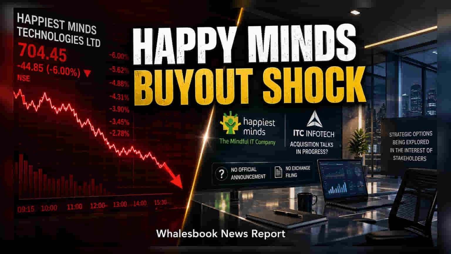 Happiest Minds Share Price: कंपनी विकली जाणार? अफवांमुळे शेअरमध्ये **६%** ची घसरण