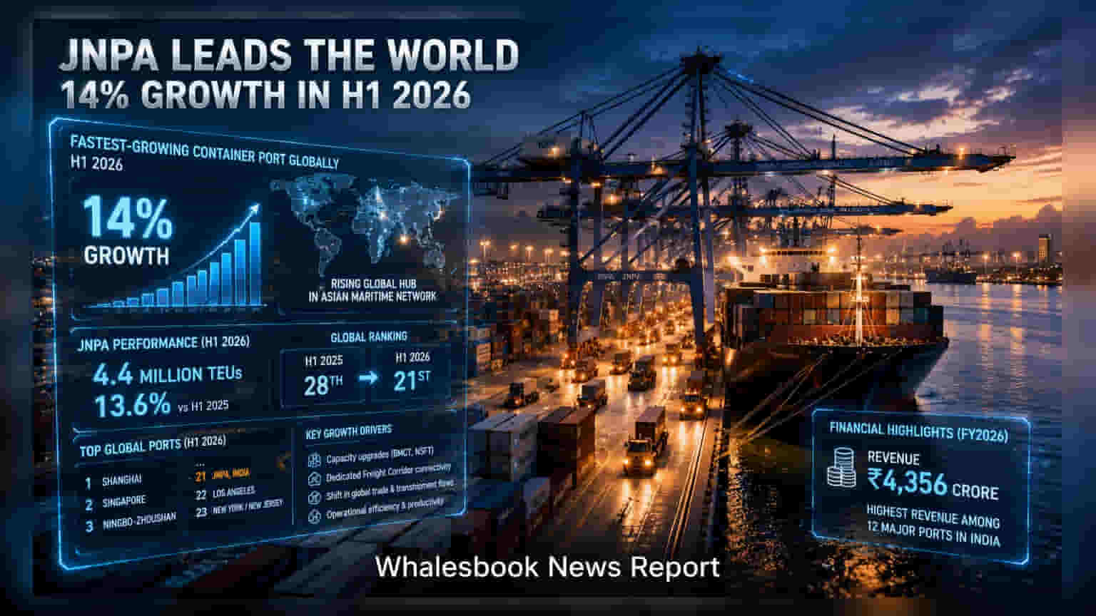 JNPA Becomes World's Fastest Growing Port in H1 2026