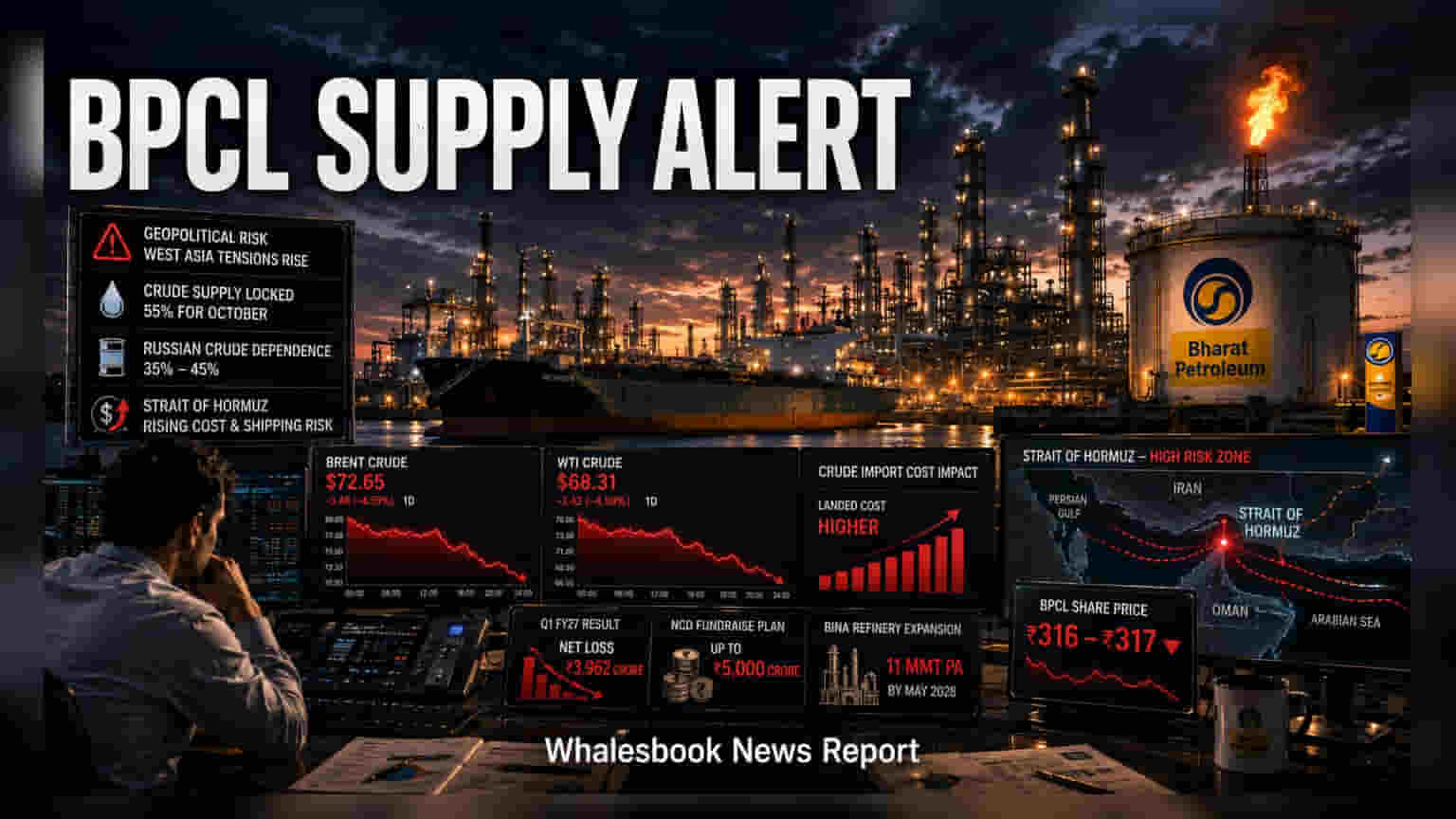 BPCL Flags Crude Supply Risks as Shares Trade Near ₹316