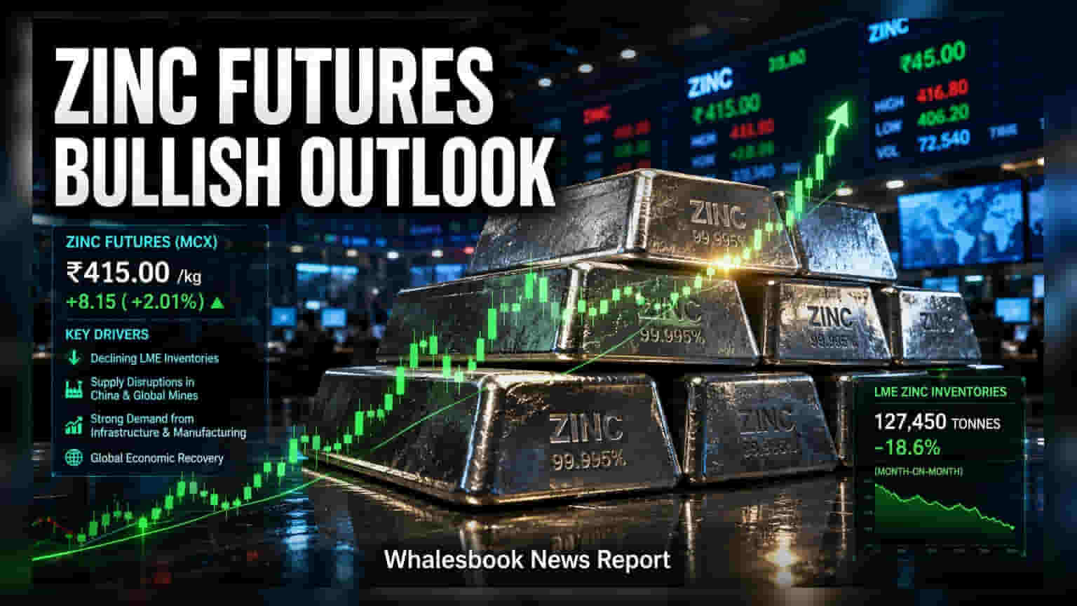 Zinc Futures: સપ્લાયમાં ઘટાડાને કારણે ઝિંકના ભાવમાં તેજી, MCX પર ભાવ **₹415** ની સપાટીએ