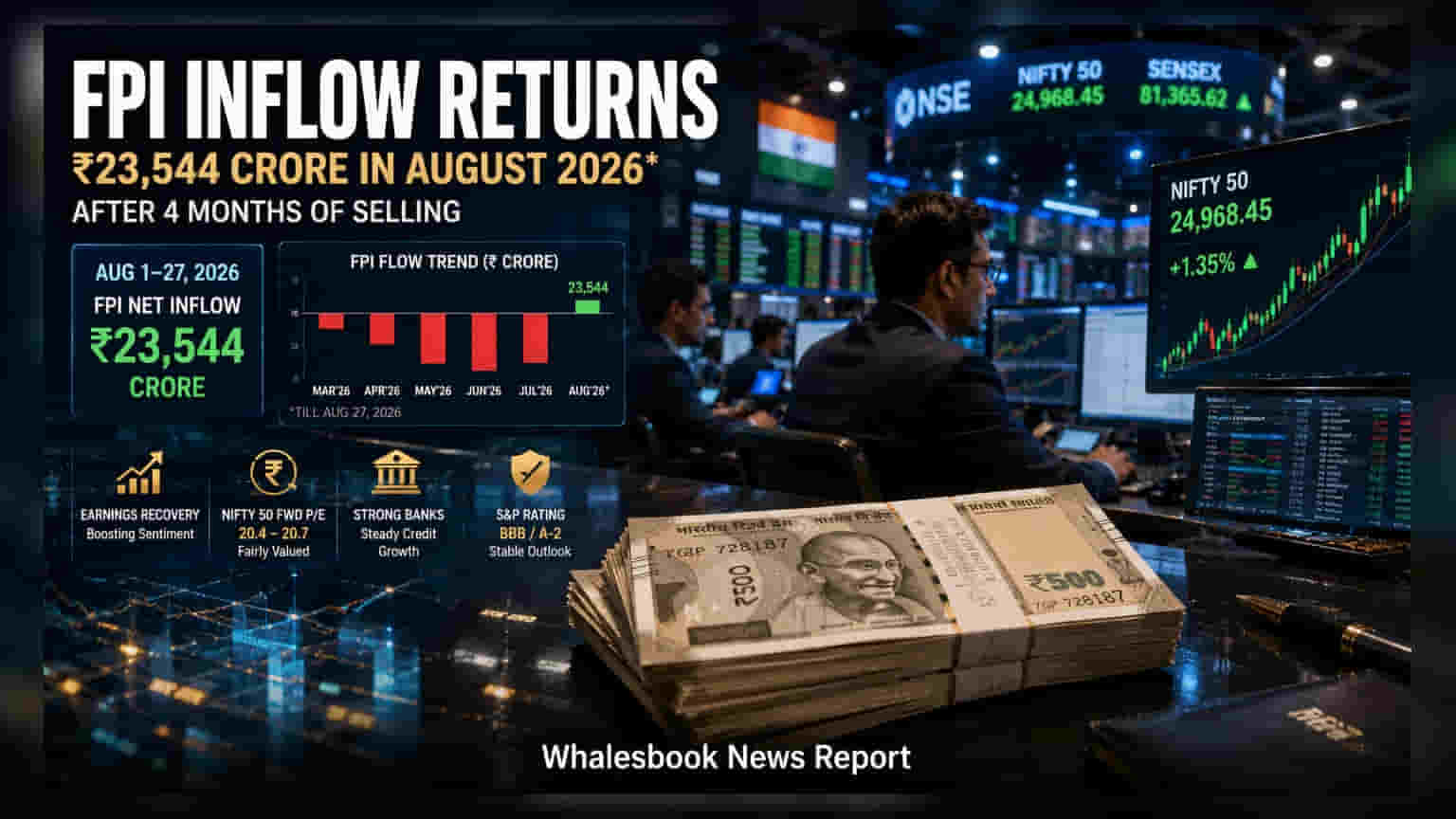 FPIs Inject Rs 23,544 Crore Into Indian Stocks in August