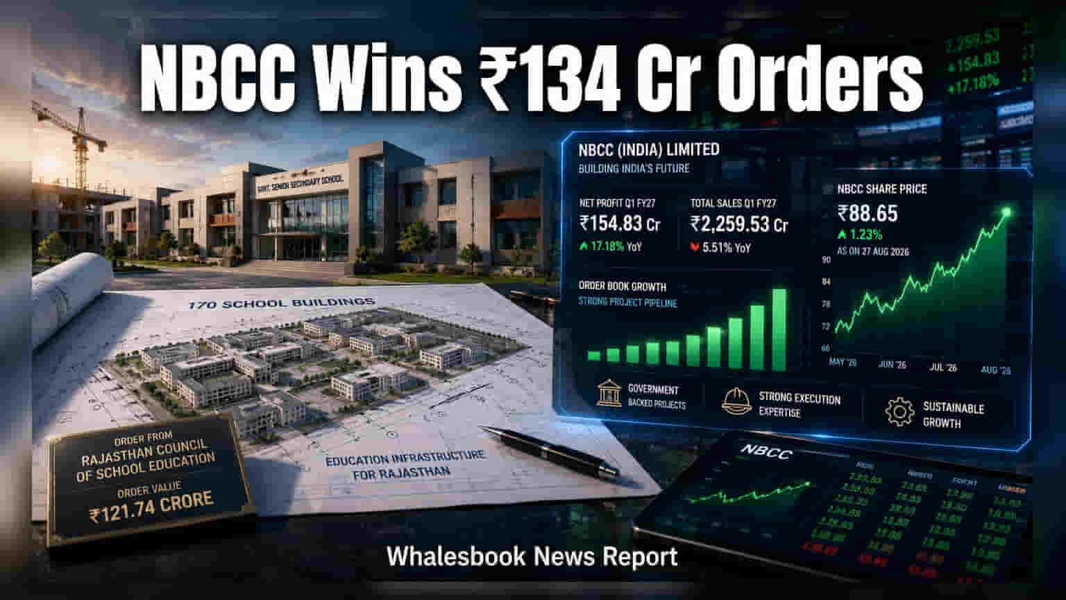 NBCC Share: सरकारी कंपनीला **₹121 कोटींची** मोठी ऑर्डर; राजस्थानमध्ये उभारणार १७० शाळा