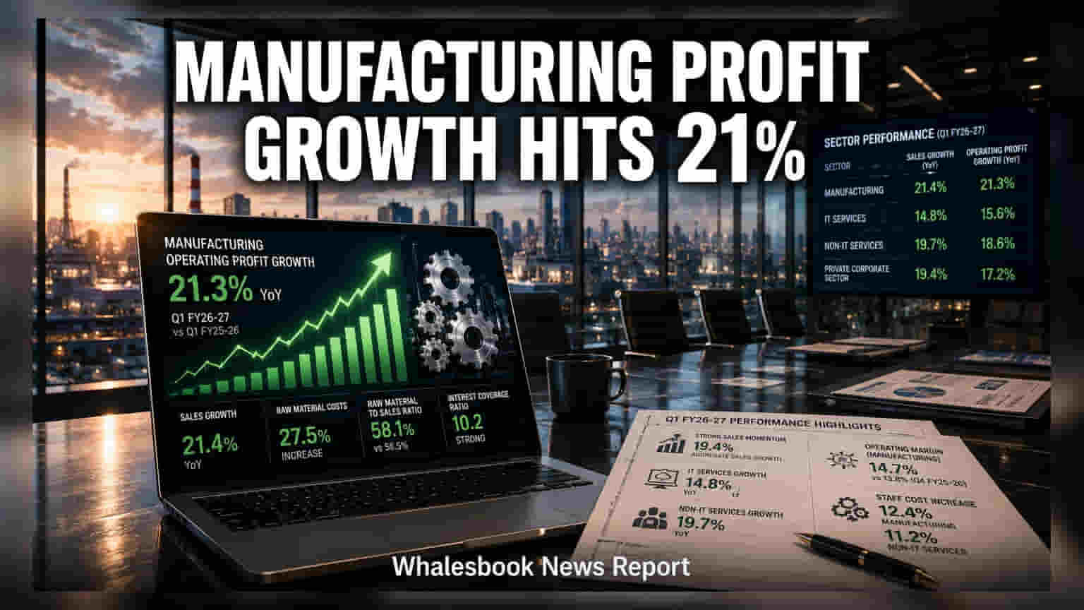 Indian Manufacturing Profits Jump 21% in Q1 FY27