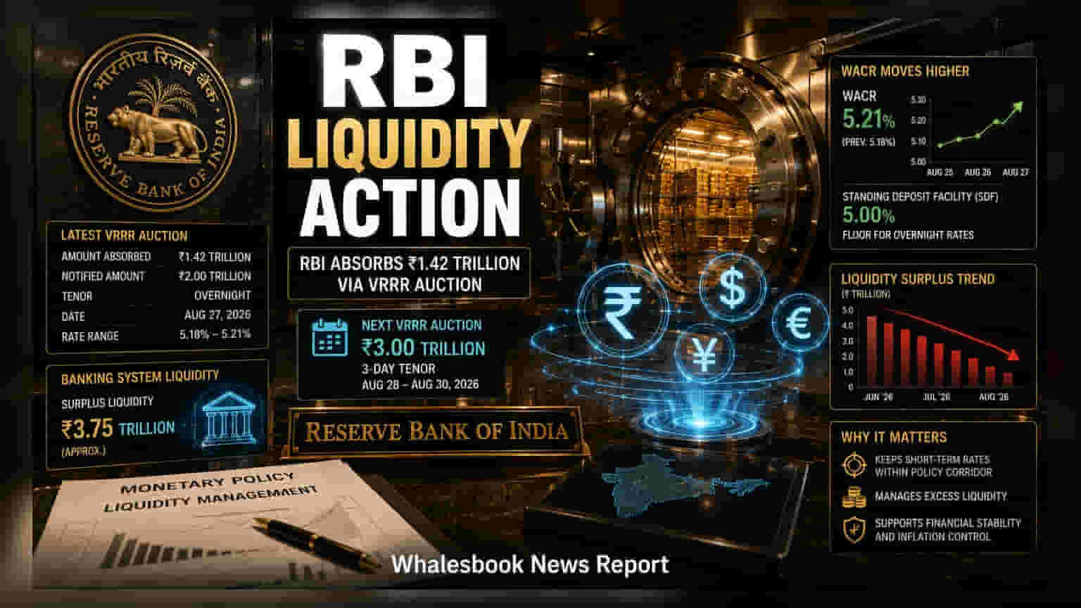 RBI Drains ₹1.42 Trillion From Banks In VRRR Auction