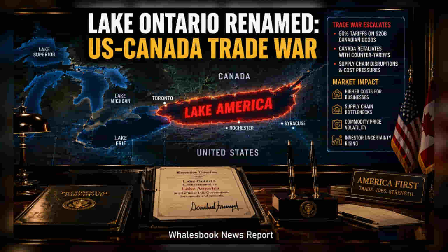 Donald Trump નો ચોંકાવનારો નિર્ણય: Lake Ontario નું નામ બદલીને કર્યું 'Lake America', વેપાર યુદ્ધ વકર્યું