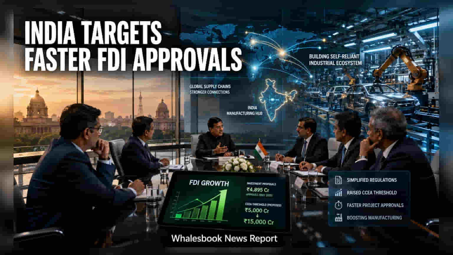 FDI નિયમોમાં મોટો ફેરફાર: સરકારે મંજૂરી માટેની મર્યાદા વધારીને ₹15,000 કરોડ કરવાનું વિચાર્યું