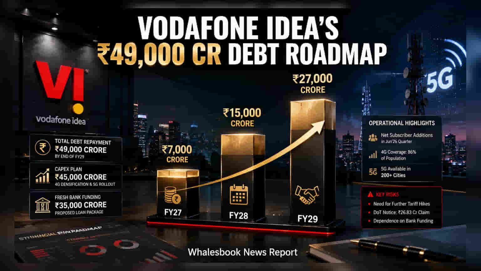 Vodafone Idea चा मोठा प्लॅन! ₹४९,००० कोटींचे स्पेक्ट्रम कर्ज फेडण्यासाठी तीन वर्षांचा रोडमॅप