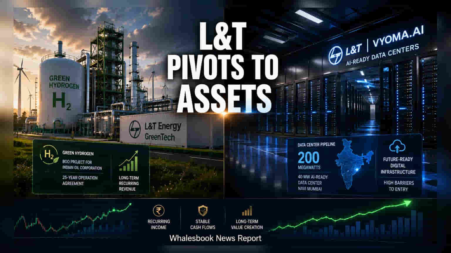 L&T ની રણનીતિમાં મોટો બદલાવ: હવે ડેટા સેન્ટર અને ગ્રીન હાઇડ્રોજન એસેટ્સની માલિકી રાખશે