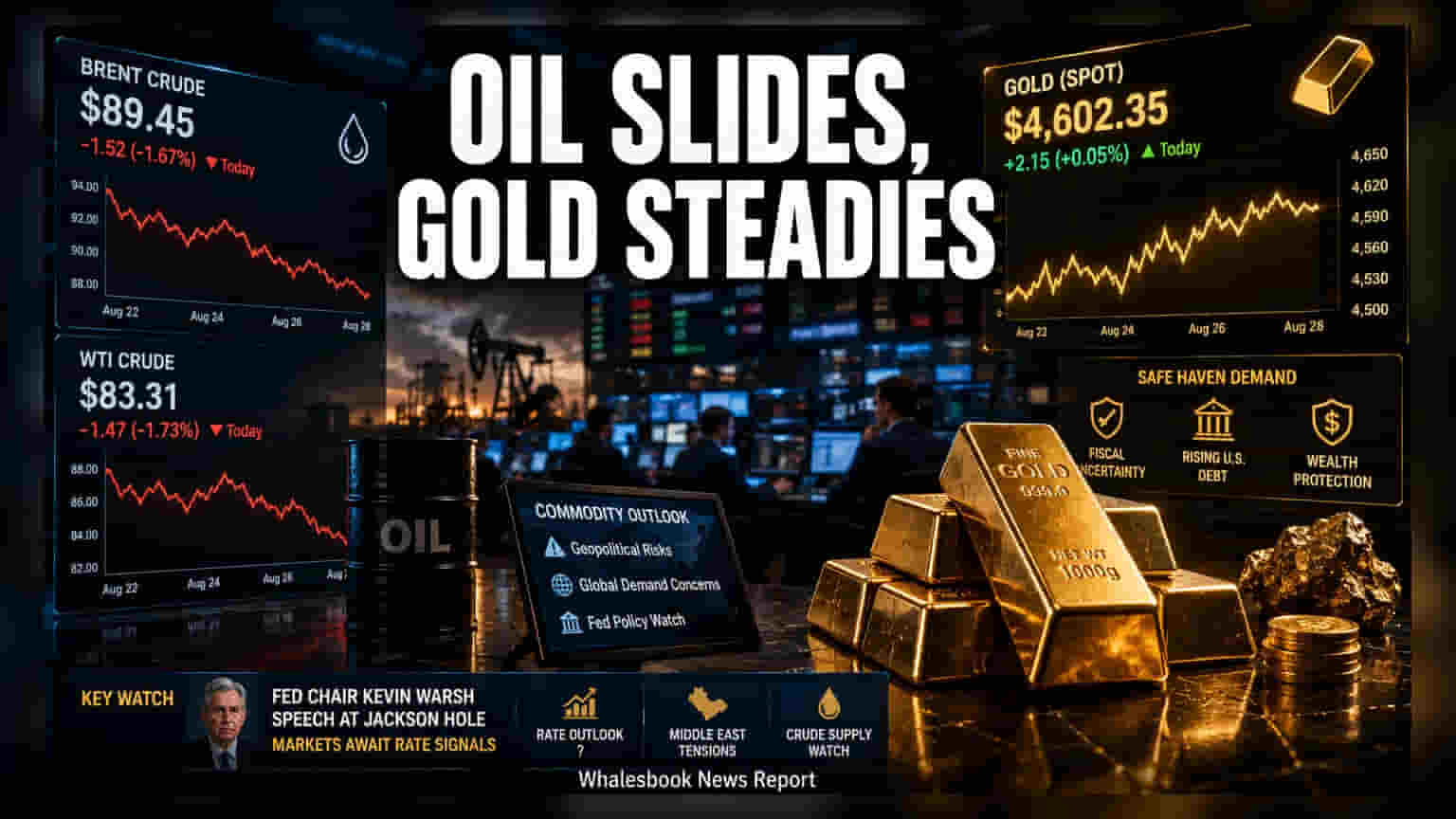 Oil ਤੇ Gold ਦੀ ਚਾਲ: ਤੇਲ ਦੀਆਂ ਕੀਮਤਾਂ ਵਿੱਚ ਗਿਰਾਵਟ, ਸੋਨਾ ਅਜੇ ਵੀ ਰਿਕਾਰਡ ਪੱਧਰ ਦੇ ਨੇੜੇ