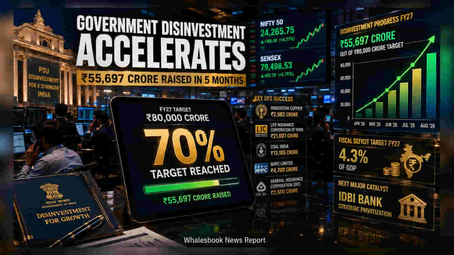 India Achieves 70% of FY27 Disinvestment Target in 5 Months