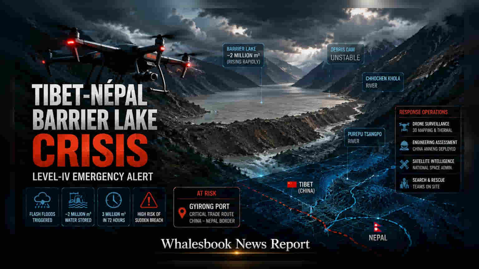 China Issues High Alert Over Tibet-Nepal Barrier Lake Breach Risk