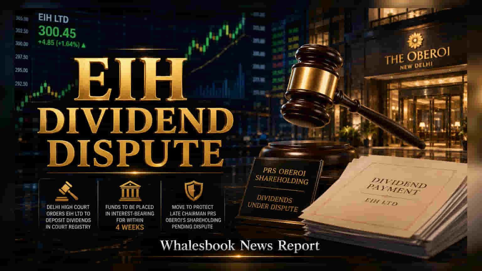 EIH Ltd Ordered to Deposit Late PRS Oberoi's Dividends to Court Registry