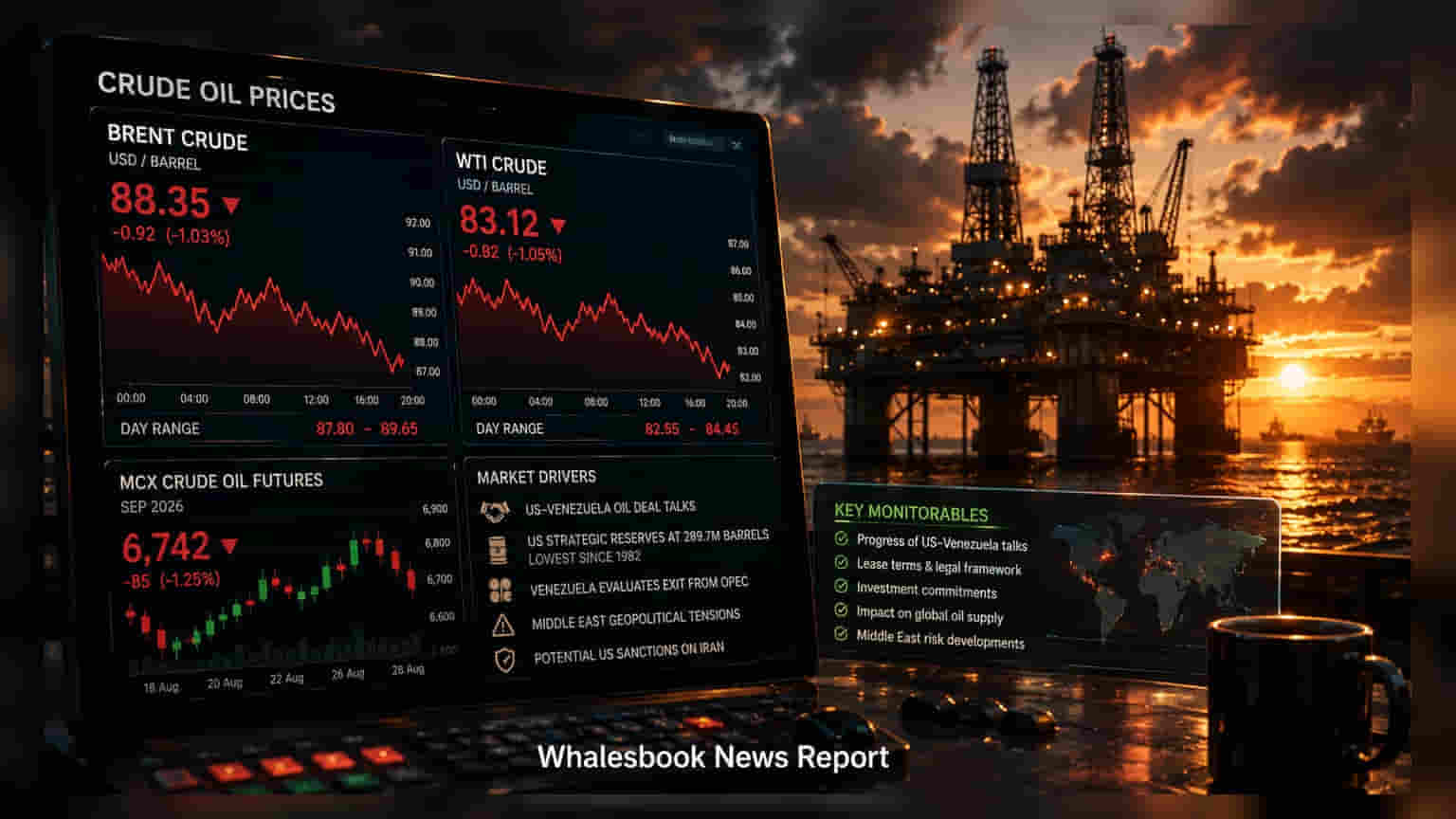 Crude Oil Prices: పడిపోయిన ముడి చమురు ధరలు.. వెనిజువెలా డీల్ పైనే అందరి కన్ను