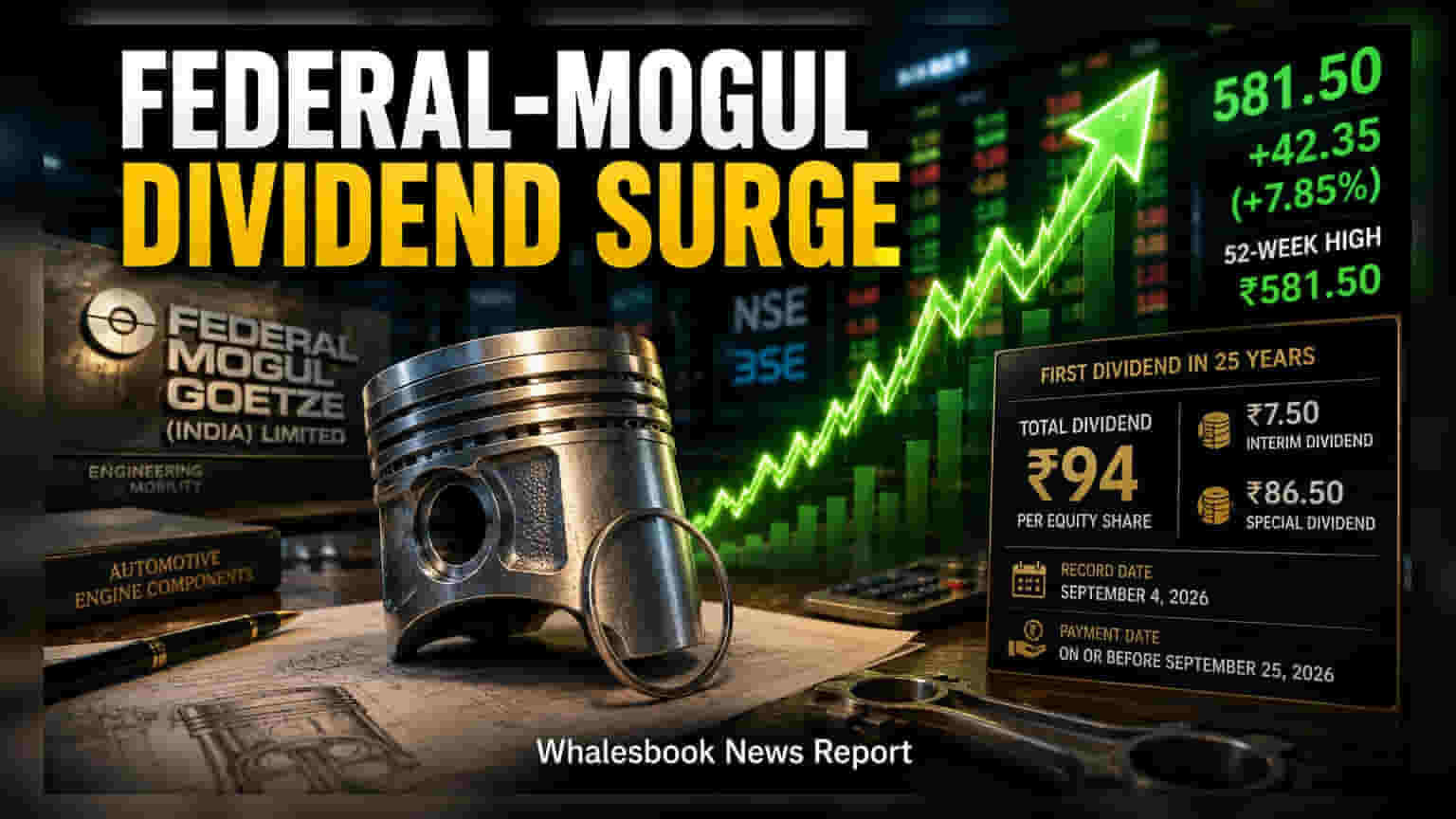 Federal-Mogul Goetze Share Price: **₹94** ના જોરદાર ડિવિડન્ડની જાહેરાતથી શેરમાં તોફાની તેજી, પહોંચ્યો 52-વીક હાઈ પર