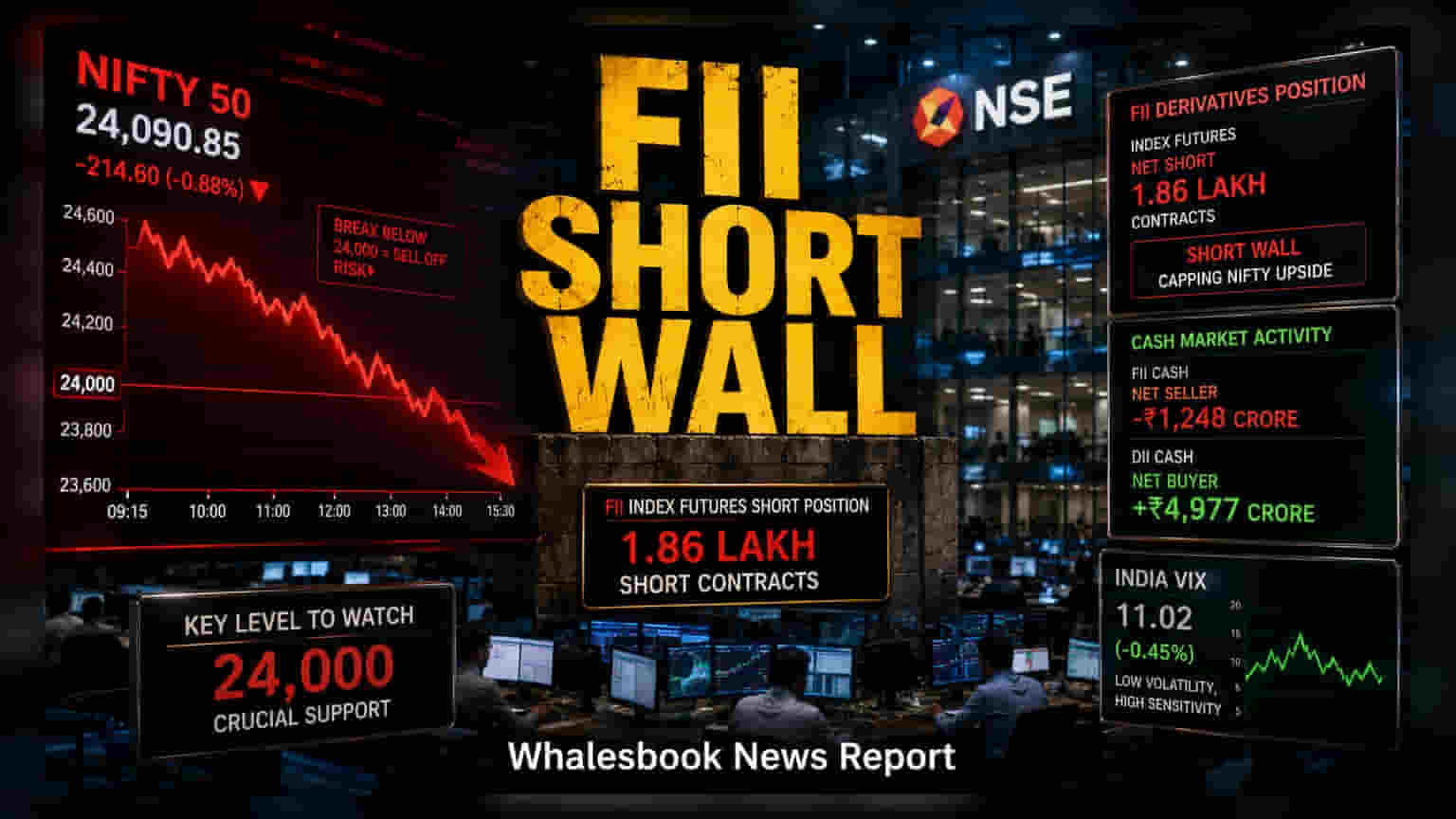 Nifty 50: FII-களின் அதிரடி 'ஷார்ட்' பந்தயம்! 1.86 லட்சம் ஒப்பந்தங்களால் சந்தையில் தடுமாற்றம்