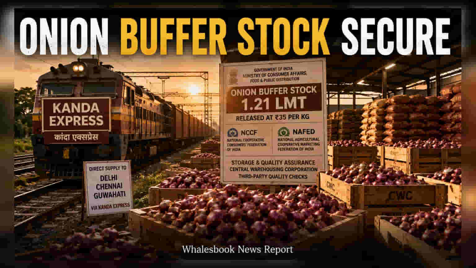 Onion Price: प्याज की बढ़ती कीमतों पर लगाम, सरकार ने जारी किया **1.21 लाख टन** का बफर स्टॉक